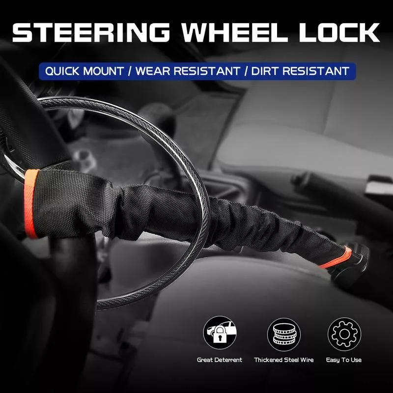 Car Auto Lock Top Mount Steering Wheel Lock Anti Theft Security Lock With Keys Anti-Theft Devices Wheel Lock Steel Strap Car Auto Lock Top Mount Steering Wheel Lock Anti Theft Security Lock With Keys Anti-Theft Devices Wheel Lock Steel Strap